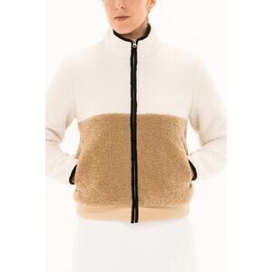 Foray Golf | M | Sherpa Jacket Full Zip Coat Fuzzy 2 Tone Womens Sweatshirt